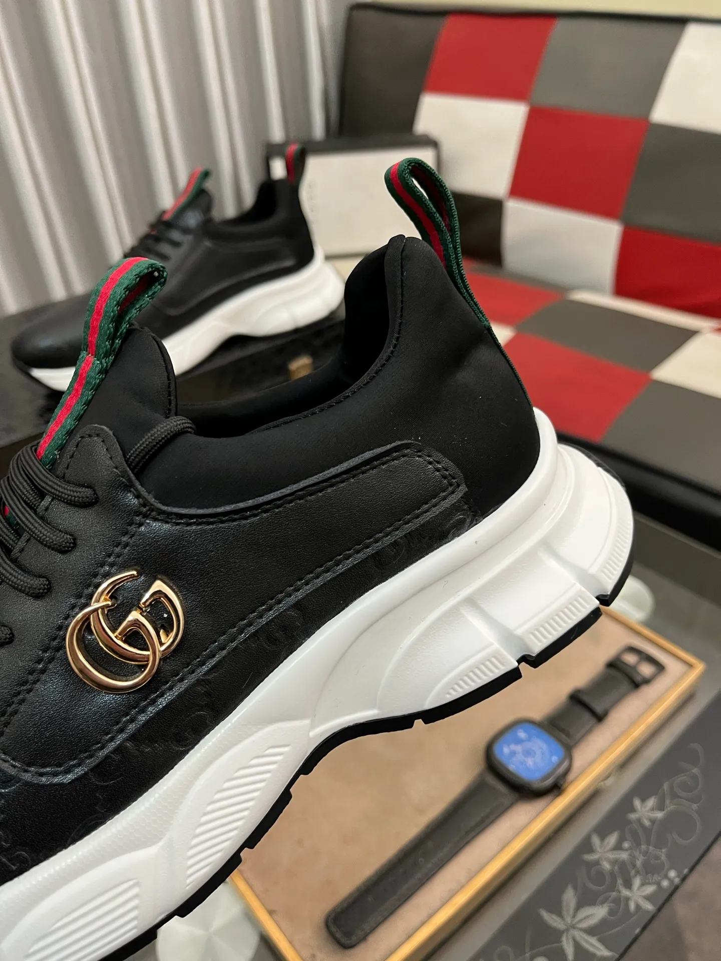 Men's shoes 💰440⌚️⌚️ (GUCCI-Gucci) luxury brand sports and casual shoes, imported original material, sheepskin lining, high-end and comfortable, original outsole is light and wear-resistant! Purely handmade, details determine quality! 38-443️⃣colors available